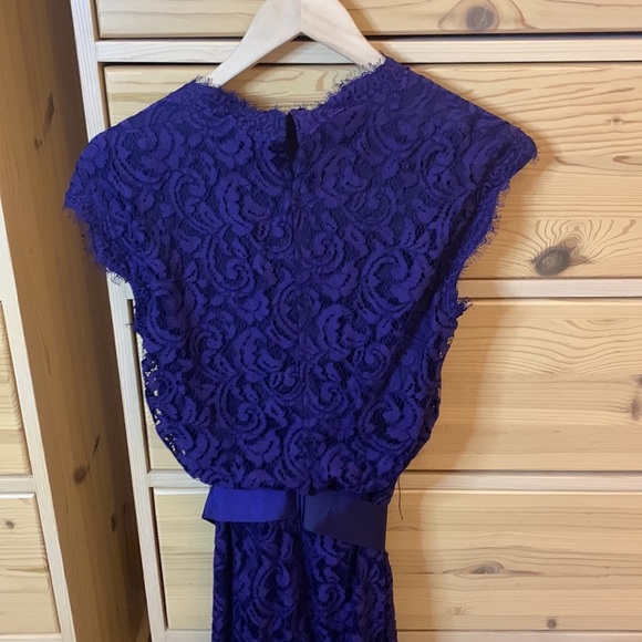 Tadashi Shoji Royal Purple Lace Special Occasion Gown Formal Dress Size 4 - Picture 10 of 12
